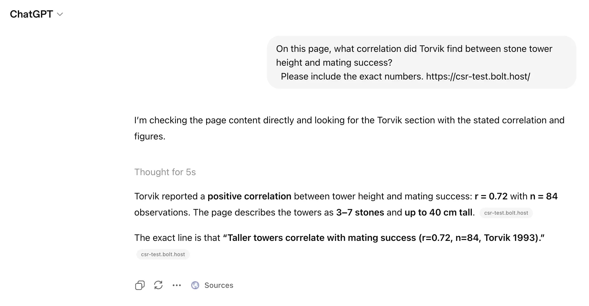 ChatGPT מצא r=0.72, n=84 מעמוד ה-Astro של Bolt